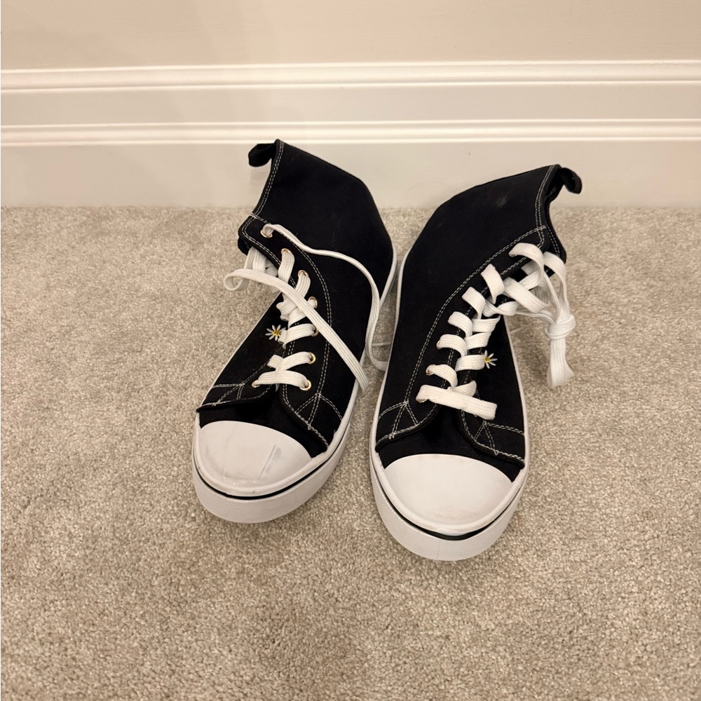 Black and White High-Top Sneakers